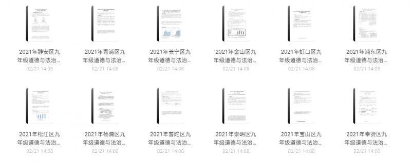 2021年上海九年级道德与法治一模卷(含答案)PDF