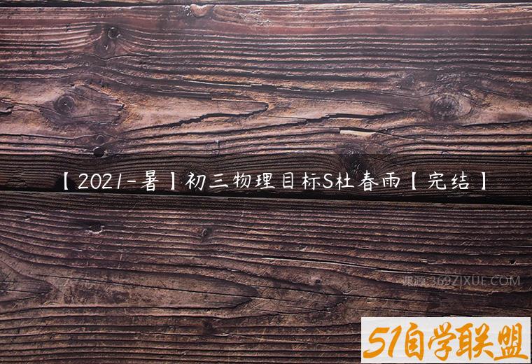 【2021-暑】初三物理目标S杜春雨【完结】百度网盘下载