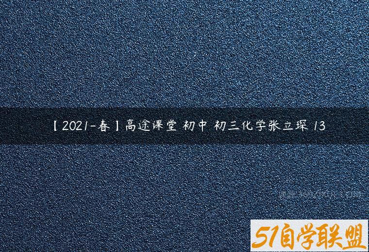 【2021-春】高途课堂 初中 初三化学张立琛 13课程资源下载