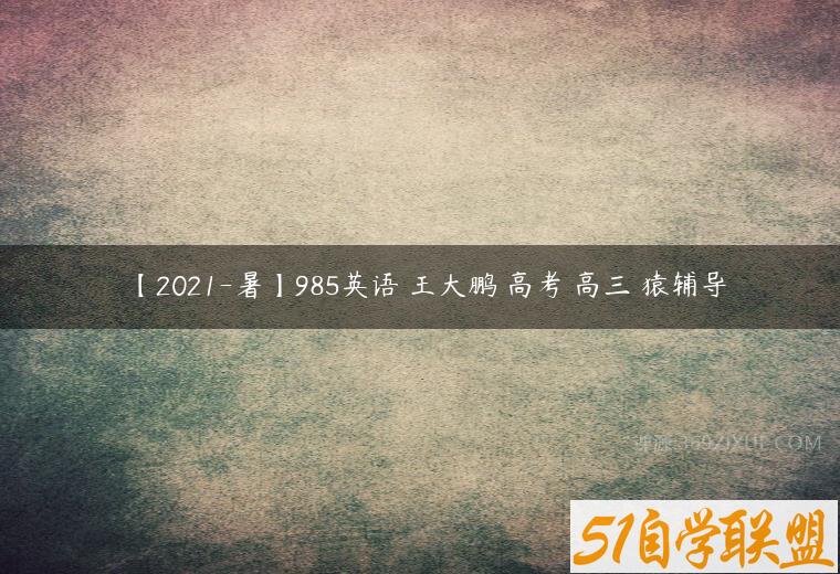 【2021-暑】985英语 王大鹏 高考 高三 猿辅导百度网盘下载